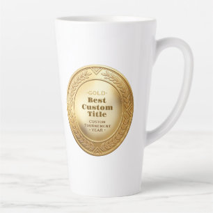 3D Realistische Gouden Medaille Aanpasbare Ondersc Latte Mok