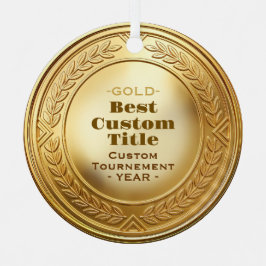 3D Realistische Gouden Medaille Aanpasbare Ondersc Metalen Ornament