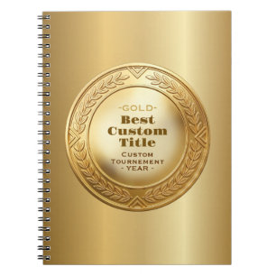 3D Realistische Gouden Medaille Aanpasbare Ondersc Notitieboek