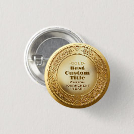 3D Realistische Gouden Medaille Aanpasbare Ondersc Ronde Button 3,2 Cm