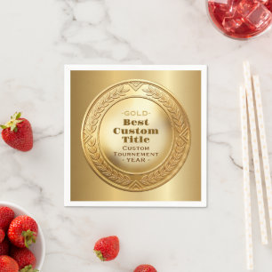 3D Realistische Gouden Medaille Aanpasbare Ondersc Servet