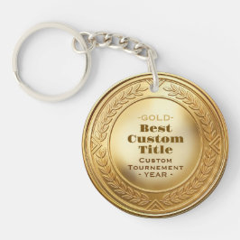 3D Realistische Gouden Medaille Aanpasbare Ondersc Sleutelhanger