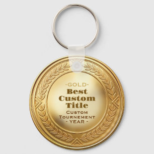 3D Realistische Gouden Medaille Aanpasbare Ondersc Sleutelhanger