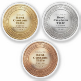3D Realistische Gouden Medaille Aanpasbare Ondersc Sticker