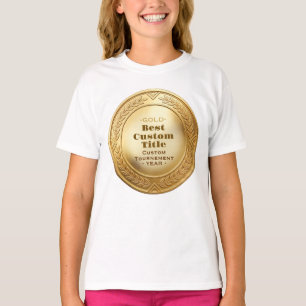 3D Realistische Gouden Medaille Aanpasbare Ondersc T-shirt