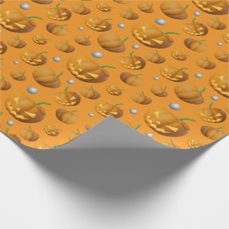 3D Realistische Jack O'Lantern & Pompoen Patroon Cadeaupapier