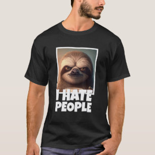 3D Realistische Luiaard Ochtend Mopperende Koffie T-shirt