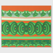 ~ 3D Red Green Fractal ~ Kerstmis Cadeaupapier (Vlak)