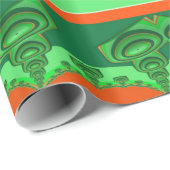 ~ 3D Red Green Fractal ~ Kerstmis Cadeaupapier (Rol Hoek)