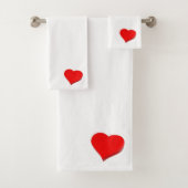 3D Red Heart Bad Handdoek (Insitu)