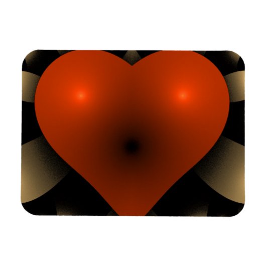3D Red Heart Magneet (Horizontaal)