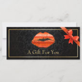 3D Red Lips Beauty Salon Floral Cadeaubon (Voorkant)