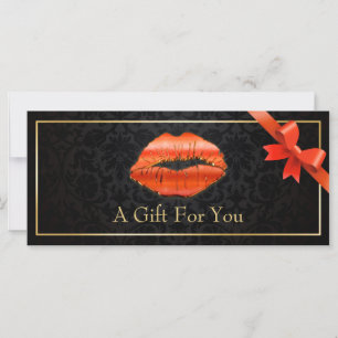 3D Red Lips Beauty Salon Floral Cadeaubon