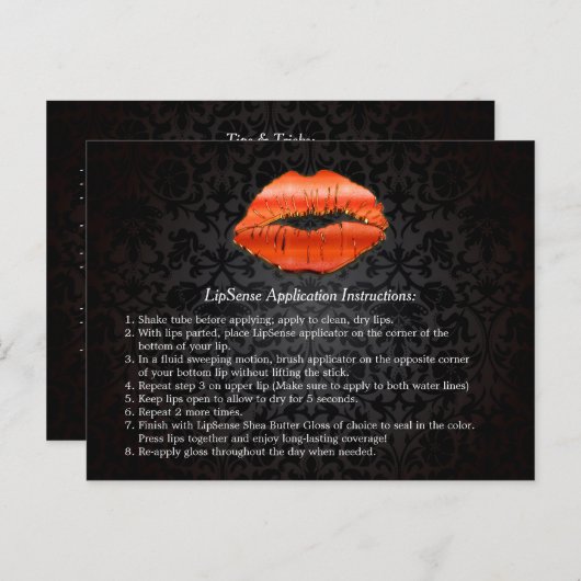 3D Red Lips Beauty Salon Makeup Instruction Tips Briefkaart (Voorkant / Achterkant)