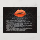 3D Red Lips Beauty Salon Makeup Instruction Tips Briefkaart (Voorkant)