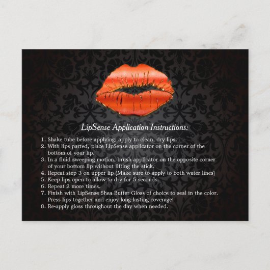 3D Red Lips Beauty Salon Makeup Instruction Tips Briefkaart (Voorkant)