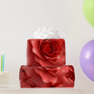 3D Red Roses Naadloze Patroon Valentijnsdag Cadeaupapier
