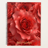 3D Red Roses Naadloze Patroon Valentijnsdag Planner (Voorkant)