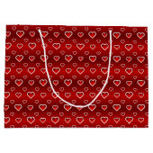 3D Red & White Hearts gepatterd Groot Cadeauzakje (Achterkant)