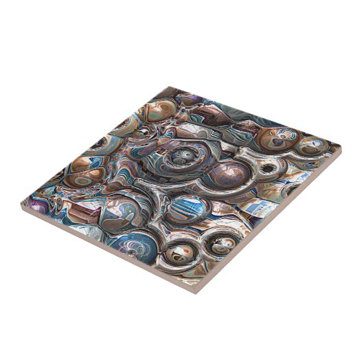 3D Reflecties van koper Tegeltje (Zijkant)