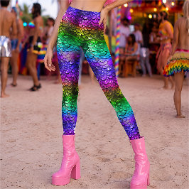 3D Regenboog Zeemeerminnenstaart Leggings Hyperrea