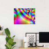 3d regenboogaccentmuurkunst door Halima Ahkdar Poster (Thuiskantoor)