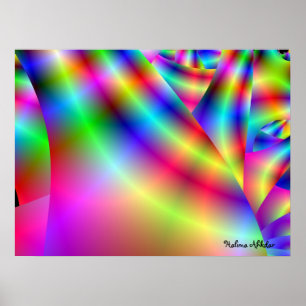 3d regenboogaccentmuurkunst door Halima Ahkdar Poster