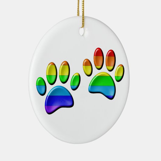 3D-regenboogdog Keramisch Ornament (Rechts)