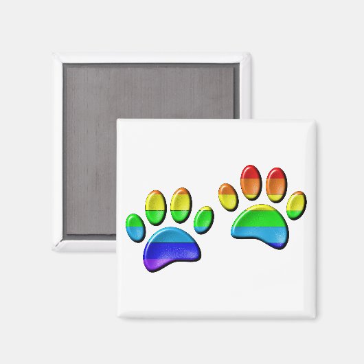 3D-regenboogdog Magneet (Voorkant / Achterkant)