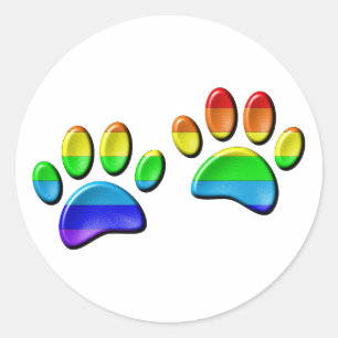 3D-regenboogdog Ronde Sticker
