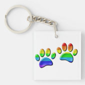 3D-regenboogdog Sleutelhanger (voorkant)