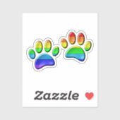 3D-regenboogdog Sticker (Vel)