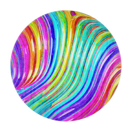 3D-regenboogkleurig abstractiepatroon Snijplank (Voorkant)