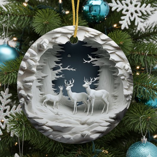 3D Reindeer Christmas Ornament