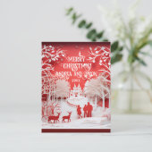 3D Reinders en mensen in het dorp Briefkaart (Staand voorkant)