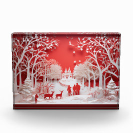 3D Reinders en mensen in het dorp Fotoblokken