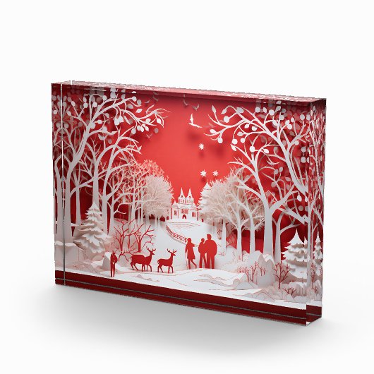 3D Reinders en mensen in het dorp Fotoblokken (Rechts)