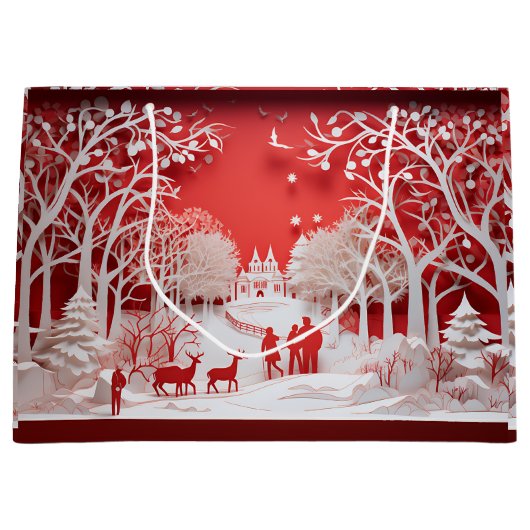 3D Reinders en mensen in het dorp Groot Cadeauzakje (Voorkant)