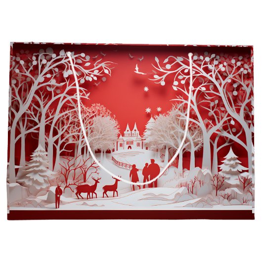 3D Reinders en mensen in het dorp Groot Cadeauzakje (Achterkant)