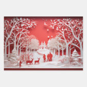 3D Reinders en mensen in het dorp Inpakpapier Vel (Voorkant 3)