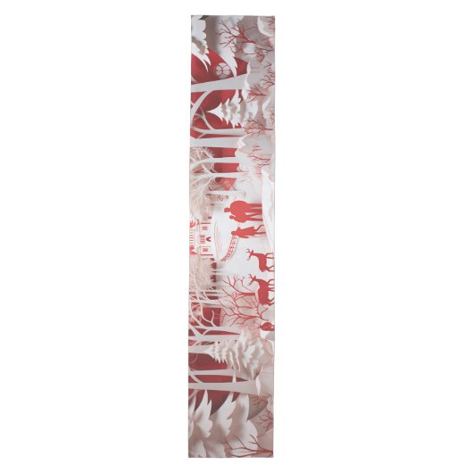 3D Reinders en mensen in het dorp Medium Tafelloper (Voorkant)