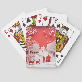 3D Reinders en mensen in het dorp Pokerkaarten