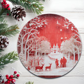 3D Reinders en mensen in het dorp Snijplank