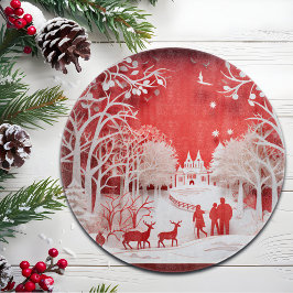 3D Reinders en mensen in het dorp Snijplank