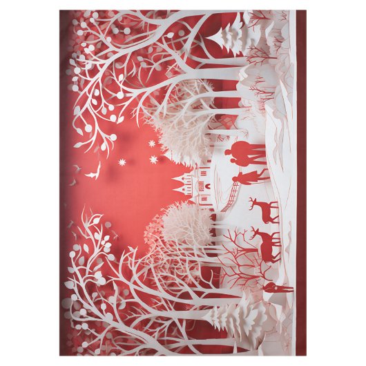 3D Reinders en mensen in het dorp Tafelkleed (Voorkant)