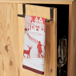 3D Reinders en mensen in het dorp Theedoek