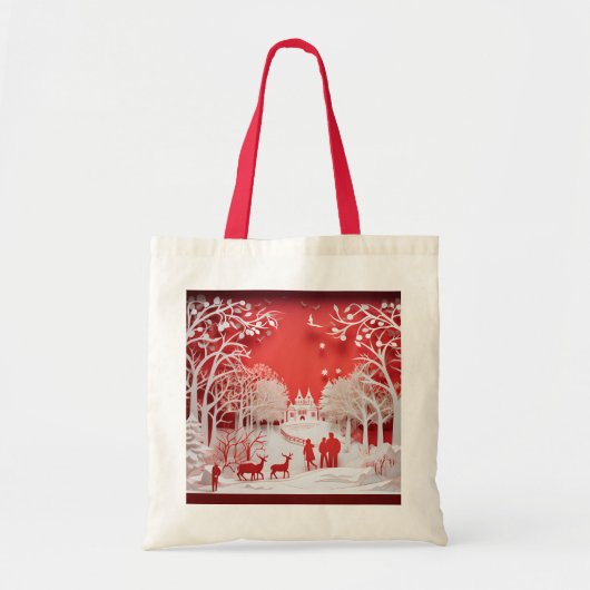 3D Reinders en mensen in het dorp Tote Bag (Voorkant)