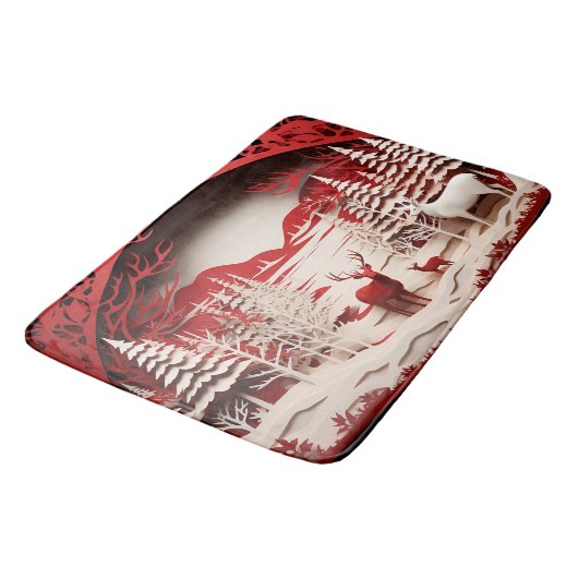3D Reinders in de winter Badmat (Gekanteld)