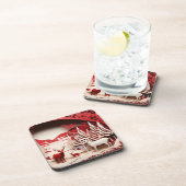 3D Reinders in de winter Bier Onderzetter (Rechterzijde)