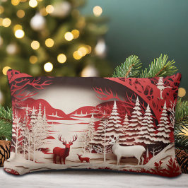 3D Reinders in de winter Kussen